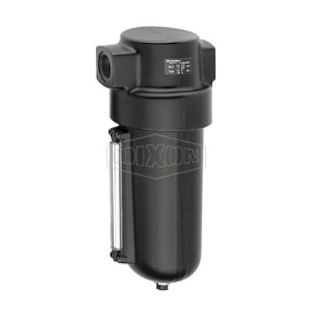 Dixon Jumbo Compressed Airline Filter with 1/4 Turn Manual Drain and Pyrex Sight Glass, 3/4 in Port, 325 S F17-600M