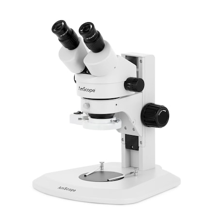 Amscope SM-1 Super Widefield Zoom Binocular Stereo Microscope 7X-45X w/8W Fluorescent Ring Light on Track S SM-1BR-FRL