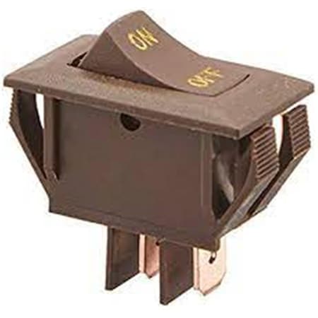 Rv Designer 0.55 x 1.12 in. 10A On, Off SPST Cut-out Brown Rocker Switch with Gold Text RVDS273