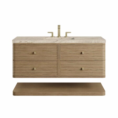 James Martin Vanities Allamari 48" Single Vanity, Dune Mist w/ 3 CM Tajnar Eclos Top D640-V48-DMS-WTJR