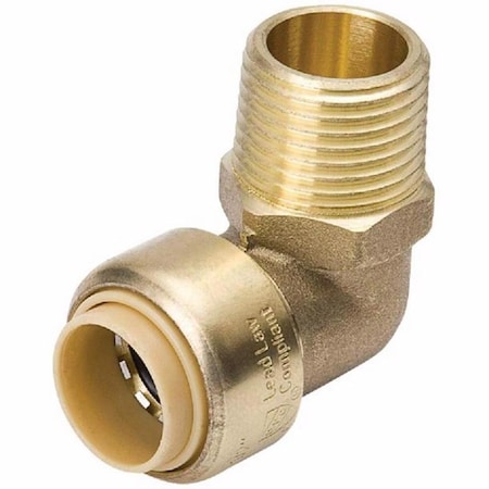 B&K Proline Push to Connect 1/2 in. PTC X 1/2 in. D MPT Brass 90 Degree Elbow 6631-203