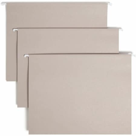 Smead TUFF HANGING FOLDERS WITH EASY SLIDE TAB, LETTER SIZE, 1/3-CUT TAB, STEEL GRAY, 18PK 64092