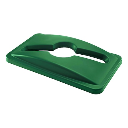 Crusader CTH Thin Recycling Container Mixed Recycle Lid, Green, Polypropylene CTH-LMXGN