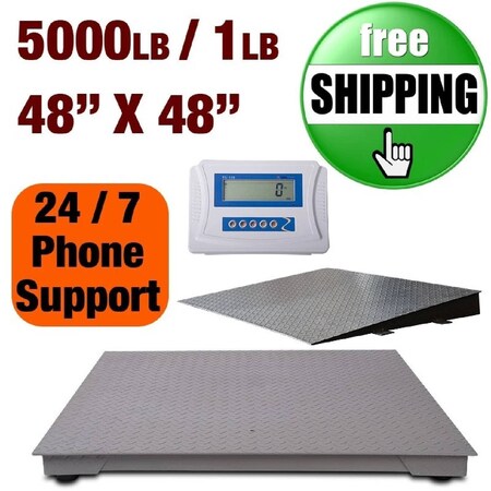 Prime Systems Prime Scale Series 5000x1lb Floor Scale 48x48PS-IN1 w09 Indicator and Ramp PS-5000F+109+Ramp-Ebay