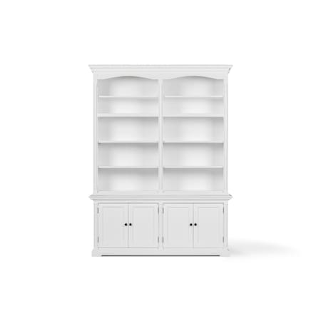 Homeroots 65" White Solid Wood Frame Dining Hutch With Fourteen Shelves 546596