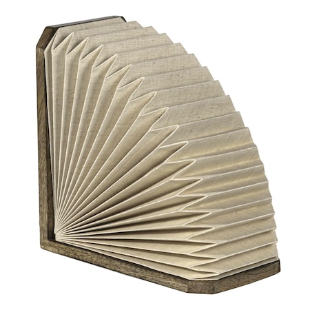 Jonathan Y Darla 10.6" Modern Art Deco Paper Half Pleated Fan LED Table Lamp, Natural JYL9108B