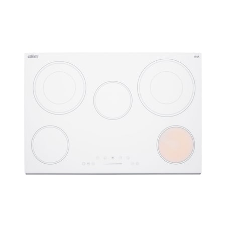 Summit 30in Wide 208-240V 5-Burner Radiant Cooktop CR5B30T8W