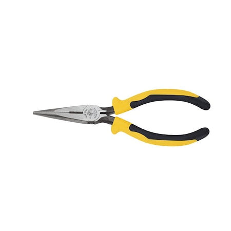 Klein Tools 6 5/8 in J203 Needle Nose Plier, Side Cutter Plastic Dipped Handle J203-6