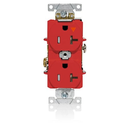 Leviton IG Dup Rec 20A 125V TR Red T5362-IGR