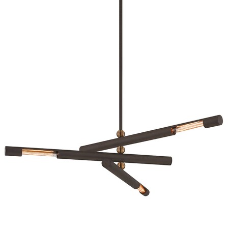 Troy Lighting Hendrix 3 Light Chandelier 44 In. Bronze F6885-BRZ/PBR
