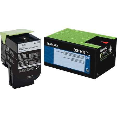 Lexmark 801HK High Yield Black Toner Cartridge 4K YLD 80C1HK0