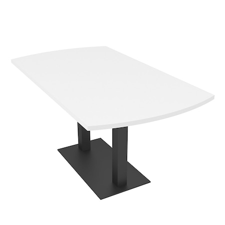 Skutchi Designs Arc Rectangle Meeting Room Table, 36 in W, 72 in L, White HAR-AREC-36X72-DOU.BK-W960