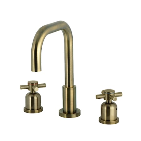Kingston Brass Widespread Bathroom Faucet with Brass Pop-Up, Antique Brass FSC893DXAB