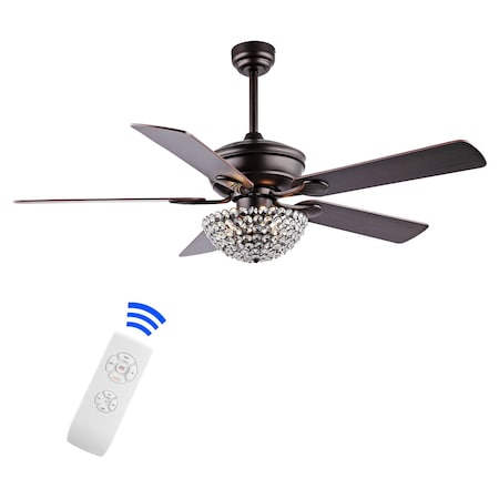 Jonathan Y Cammy 52" 3-Light Traditional Transitional Iron LED CEILING FAN, Oil Rubbed Bronze JYL9711A