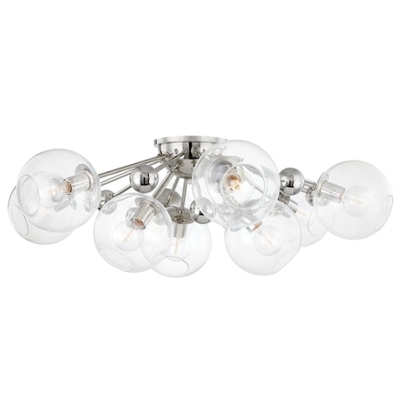 Hudson Valley Lighting Abbott 9 Light Semi Flush 41.75 In. Polished Nickel 8042-PN