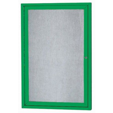 Aarco Outdoor Enclosed Bulletin Board w/ Al Frame, Powder Coated Green, 48''Hx36''W ODCC4836RG