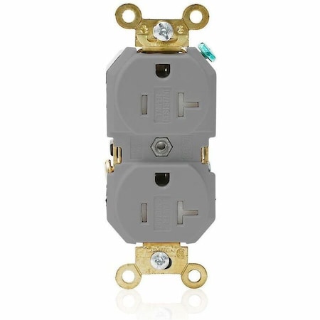 Leviton PlugsandReceptacles, 20A, 125VAC, Gry, Nylon 5362-SGG