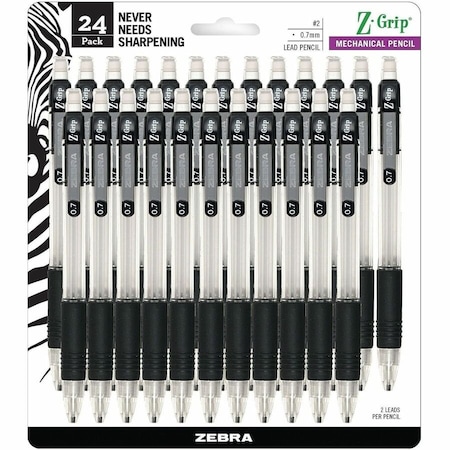 Zebra Pen Z-Grip Mechanical Pencil 0.7mm Black 24pk 15241
