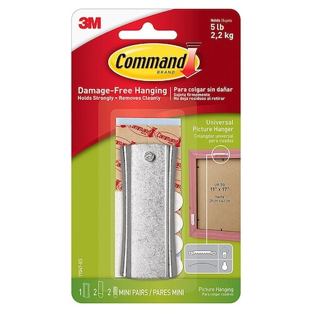 3M Large 3M 17047-ES Silver Command Universal Picture Hanger 17206BLK-ES