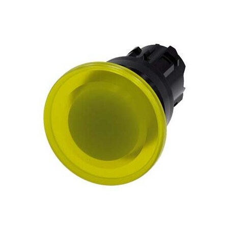 Siemens Illuminated mushroom pushbutton, 22 mm, round, plastic, yellow 3SU1001-1BD30-0AA0-ZY11