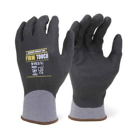 Firm Touch 15G Grey Nitrile Micro Foam Fully Coated Gloves, Dexterity, Comfort XL, 12PK 5152 XL