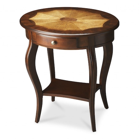 Homeroots 25" Brown Wood Oval Coffee Table With Drawer And Shelf 389902