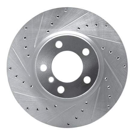 Dynamic Friction Co DFC Brake Rotor - Drilled and Slotted - Silver 631-31121L