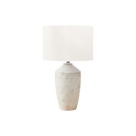 Monarch Specialties Lighting, 25"h, Table Lamp, Ivory Concrete, Ivory / Cream Shade, Contemporary, Modern I 9892