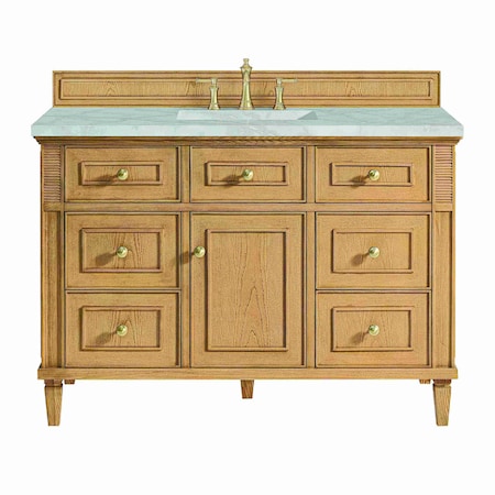 James Martin Vanities Lorelai 48'' S Vanity, Light Natural Oak w/ Victorian Sil Silestone Top w/FreePower Wireless Charger 424-V48-LNO-FVSL