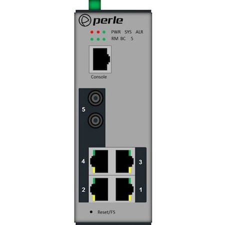 Perle Systems Perle IDS-205F - Managed Industrial Ethernet Switch with Fiber 07012230