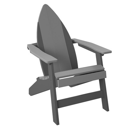 Polybird SURFBOARD ADIRONDACK-NOSE CHAIR. LIGHT GRAY AND CHARCOAL POLYBIRD P81