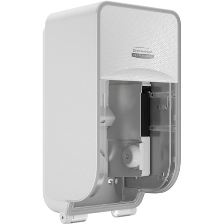 Kimberly-Clark Professional Toilet Paper Dispenser, Coreless, Vertical Double Roll, Plastic, White 58711