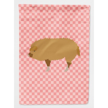 Carolines Treasures Hungarian Mangalica Pig Pink Check Garden Flag BB7934GF