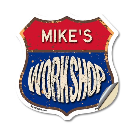 Signmission Mike's Workshop, 12 Inch X 12 Inch, Vinyl Decal SHI-D-12-489-MIKE