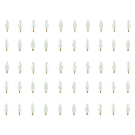 Bulbrite Incandescent B10 Candelabra Screw Base E12 Light Bulb, 40W, Clear, 50PK 861146