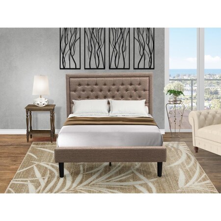 East West Furniture 2 Piece Kendall Full Size Bedroom Set - Black KD16F-1BF07