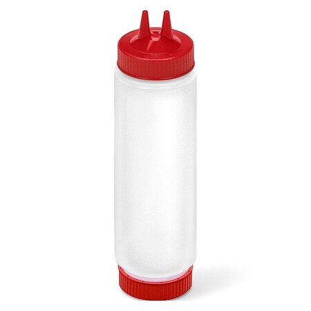 Vollrath Squeeze Bottle, Clear/Red, Polyethylene 23242-130202