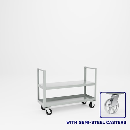 Pucel Double End Push Handle Truck, 18 in. W x 48 in. L x 36 in H, Gray 18-TRE-48S