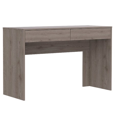 Homeroots 47" Light Gray Computer Desk With Two Drawers 403834