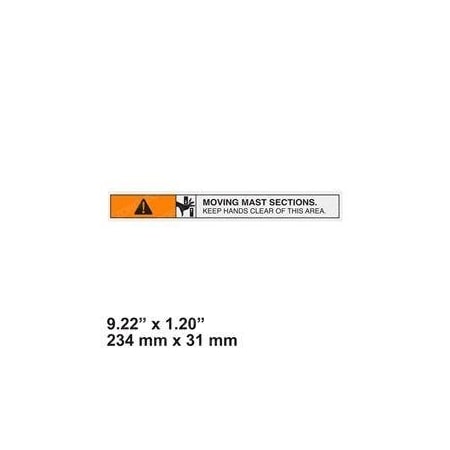 Yale REPLACEMENT DECAL, MAST WARNING 504231215