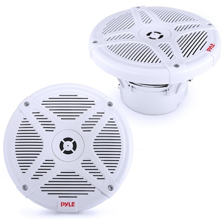 Pyle 6.5 Inch Bluetooth Marine Speakers - Waterproof, 600W, Weather Resistant, Low Profile, White PLMRBT65W