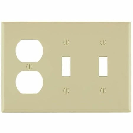 Leviton Combination Wallplate, Standard Size, Gang 3, Ivory 80721-I