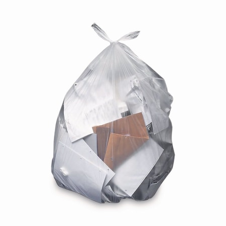 Heritage Linear Low-Density Can Liners, 56 gal, 2 mil, 43in x 48in, Clear, Flat Pack, 100PK H8648QC