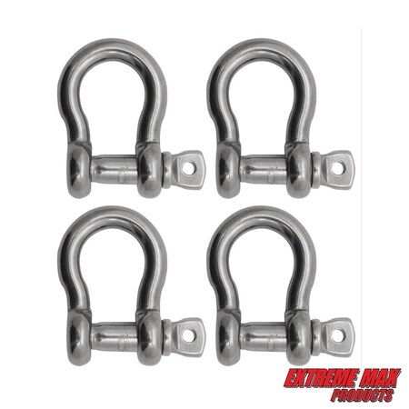 Extreme Max Extreme Max 3006.8315.4 BoatTector Stainless Steel Anchor Shackle - 5/16", 4-Pack 3006.8315.4