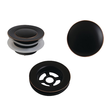 Kingston Brass Toe Touch Tub Drain Trim Kit with Overflow Plate, Naples Bronze VTDETRIMNB