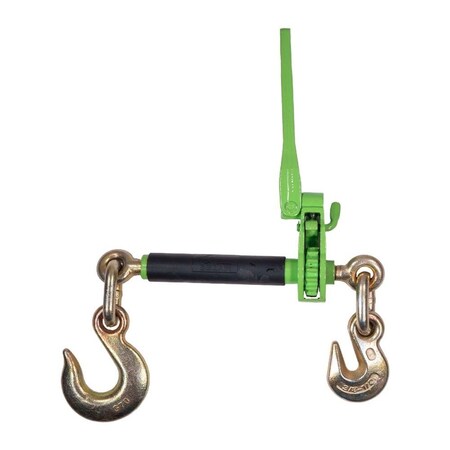 Mytee Products 3/8in-1/2inFolding Handle Ratchet Chain Binder w/1/2inGrab & Slip Hook 12000lbs WLL CBRS-FH38-12SH