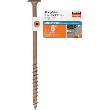 Simpson Strong-Tie Strong-Drive SDWS TIMBER Screw, Exterior Grade 0.220'' x 6'' T40 Tan SDWS22600DB-RP1
