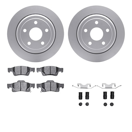 Dynamic Friction Co DFC GEOSPEC Coated Rotors with 5000 Brake Pads - Ceramic and Hardware 4512-42050