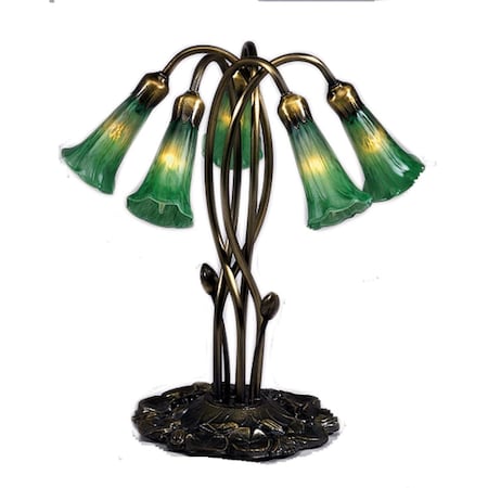 Meyda Lily 5 Light Accent Lamp with Shades - Green 15386