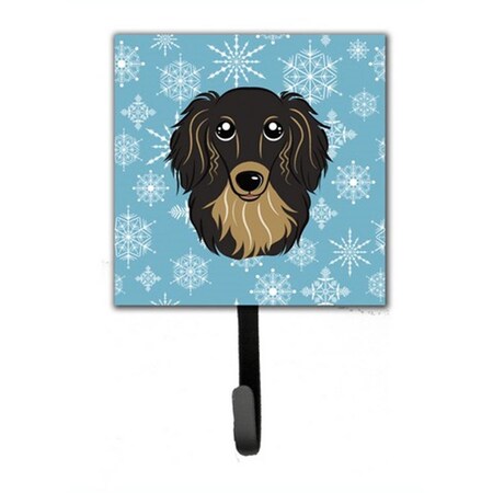 Carolines Treasures Snowflake Longhair Black And Tan Dachshund Leash and Key Holder BB1647SH4